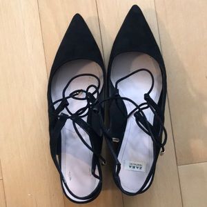 Zara Black Lace Heels